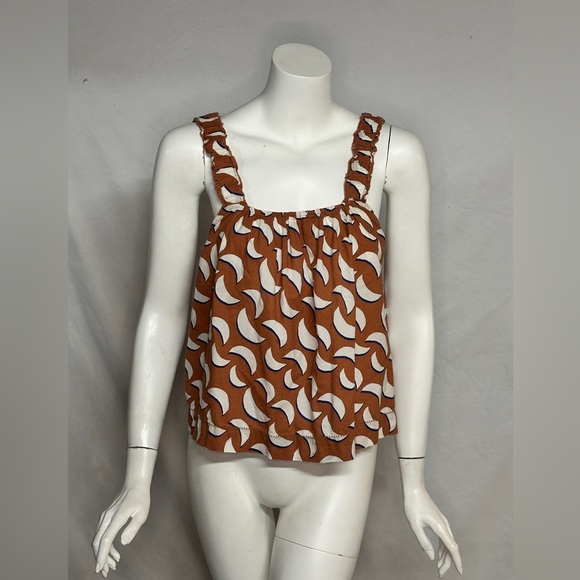 Lilla P Tops - Lilla P Small Brown and White Patterned Women's Tank Top